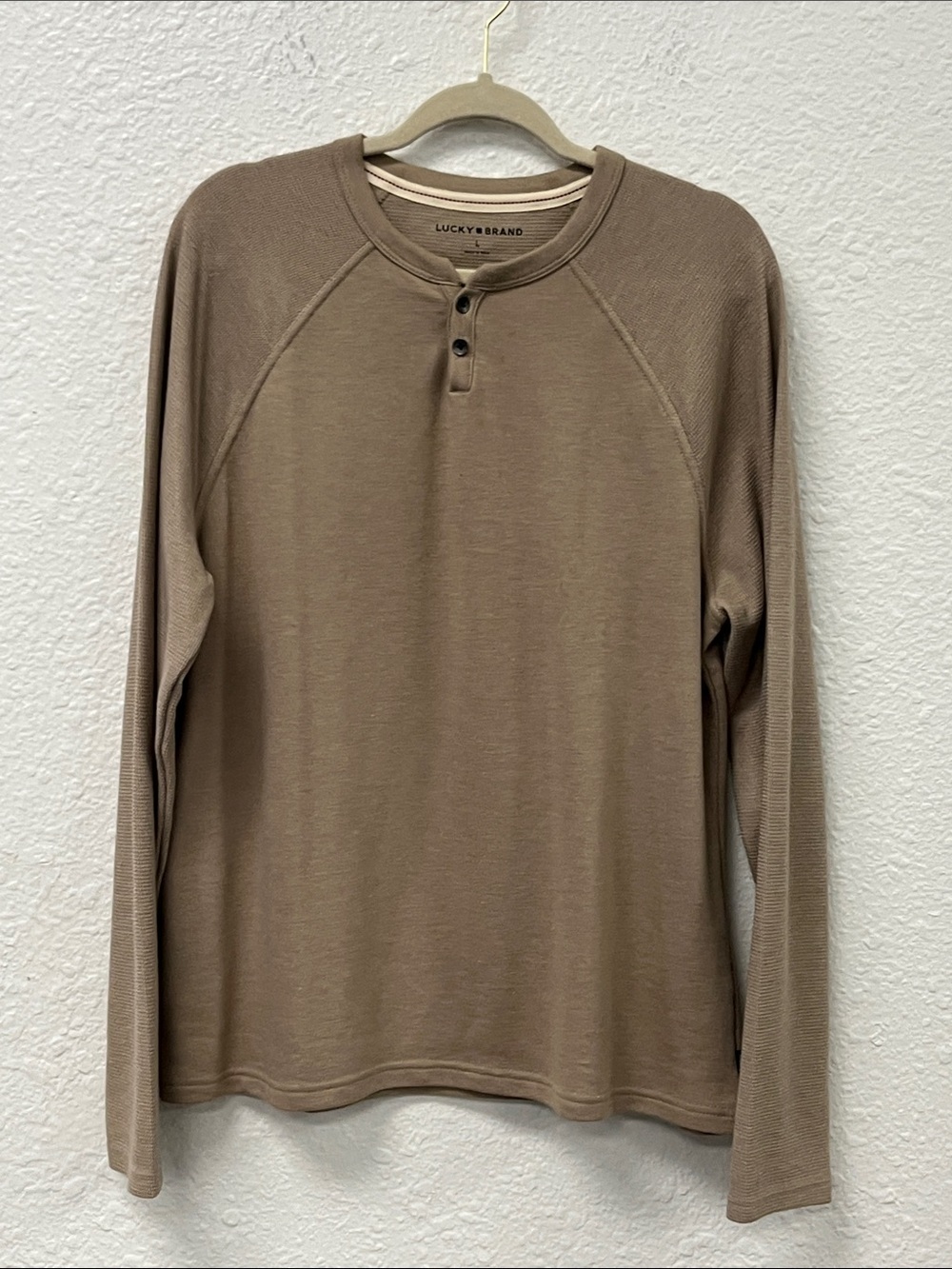 Lucky Brand Men's Brown Long Sleeve Henley Shirt #1203